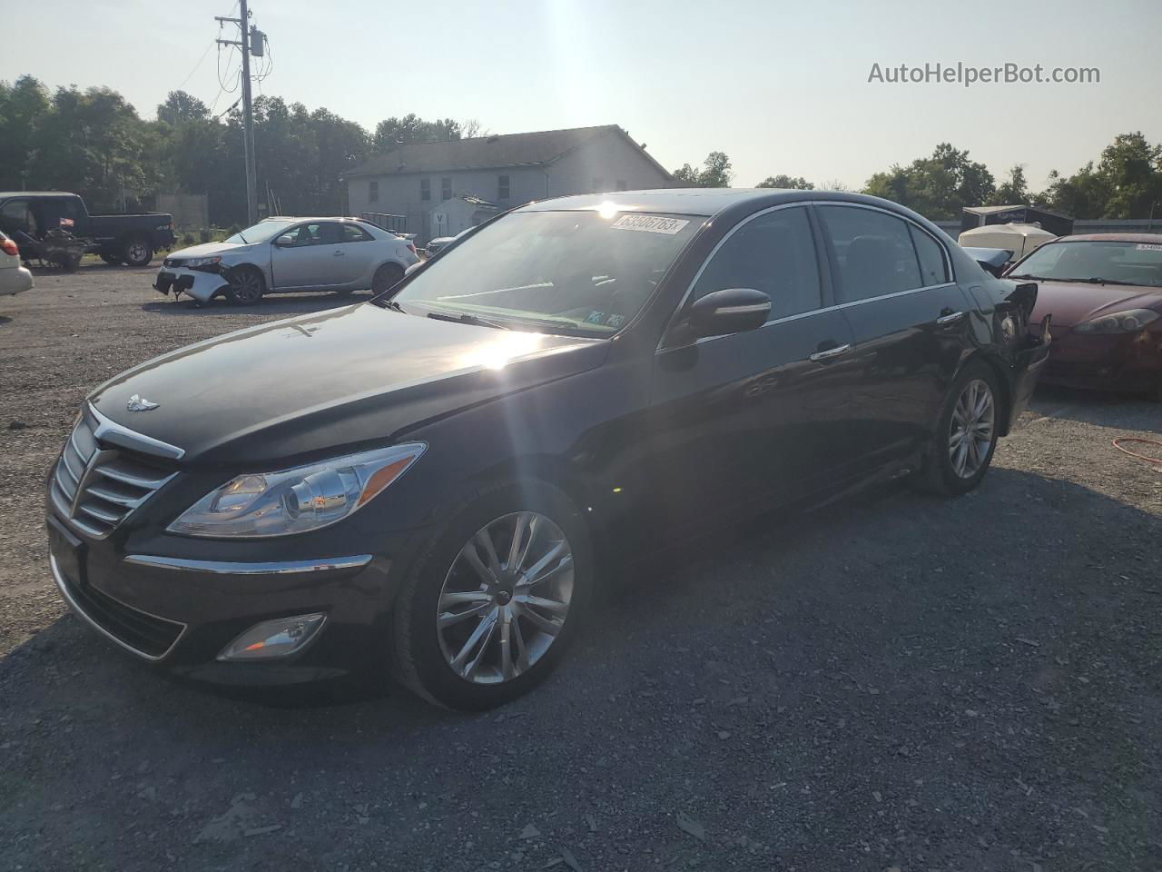 2013 Hyundai Genesis 3.8l Черный vin: KMHGC4DD3DU257738