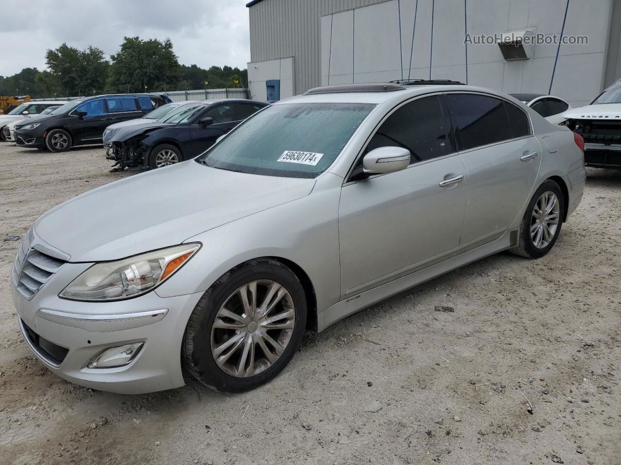 2013 Hyundai Genesis 3.8l Silver vin: KMHGC4DD4DU221816