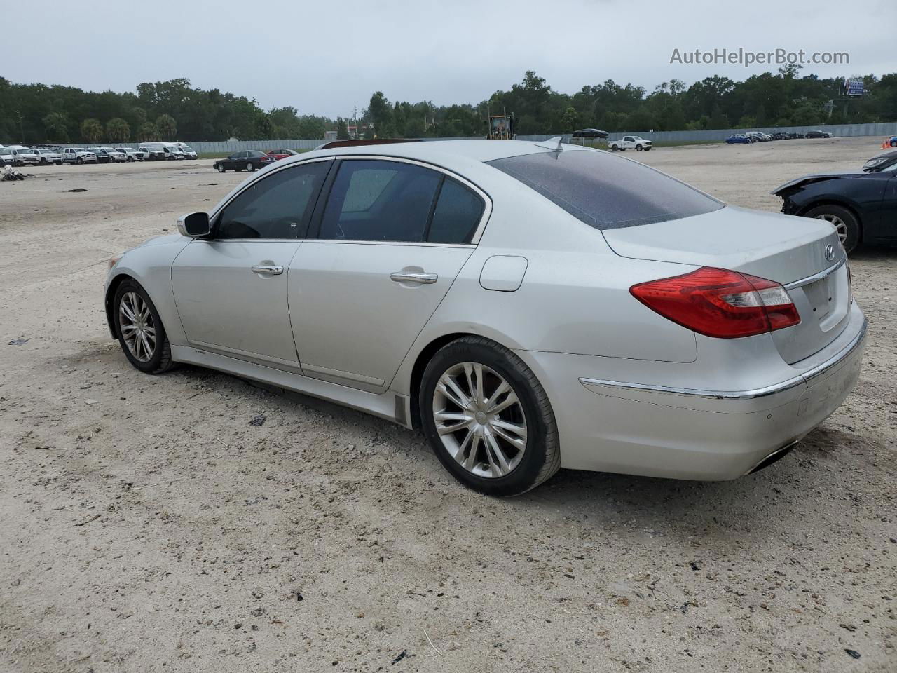 2013 Hyundai Genesis 3.8l Silver vin: KMHGC4DD4DU221816