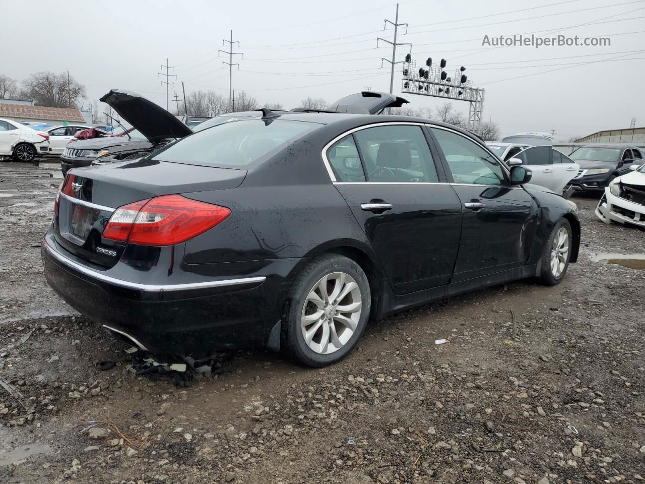 2013 Hyundai Genesis 3.8l Black vin: KMHGC4DD4DU223808