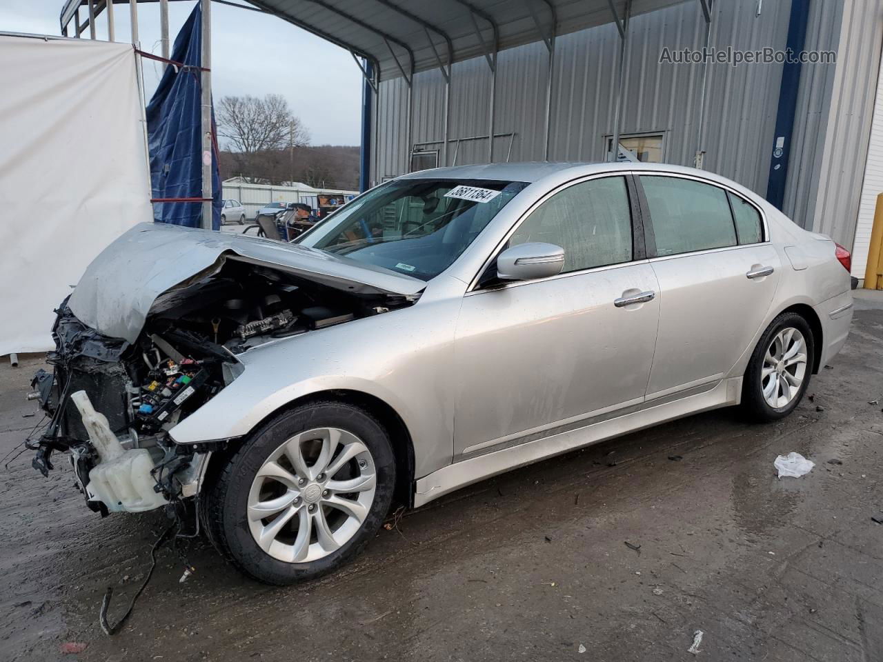 2013 Hyundai Genesis 3.8l Серебряный vin: KMHGC4DD4DU245467