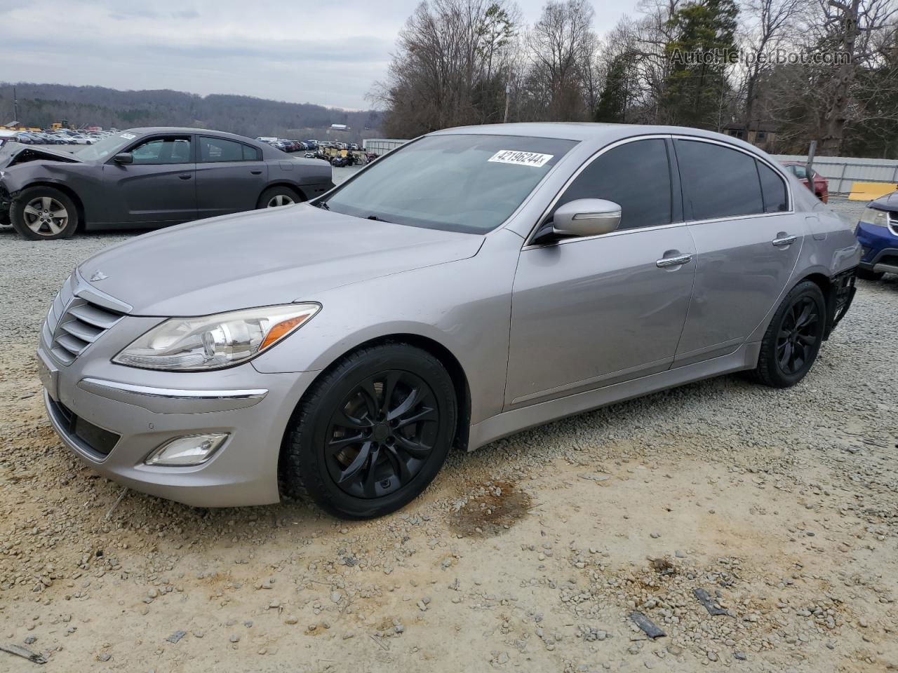 2013 Hyundai Genesis 3.8l Silver vin: KMHGC4DD4DU248708