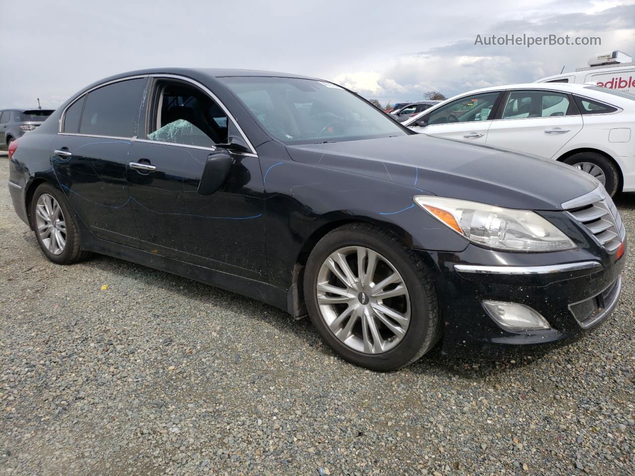 2013 Hyundai Genesis 3.8l Черный vin: KMHGC4DD4DU254430