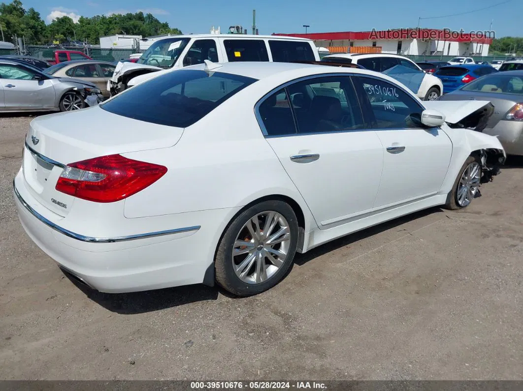 2013 Hyundai Genesis 3.8 White vin: KMHGC4DD4DU254489