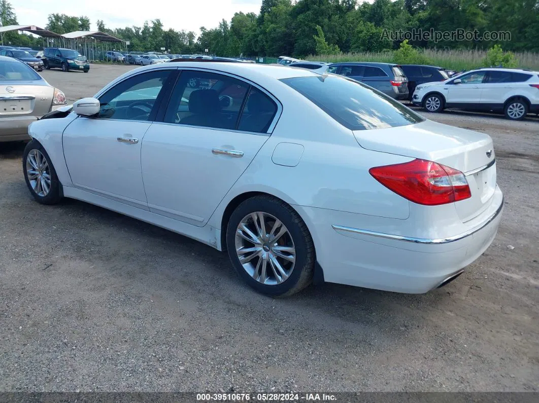 2013 Hyundai Genesis 3.8 White vin: KMHGC4DD4DU254489