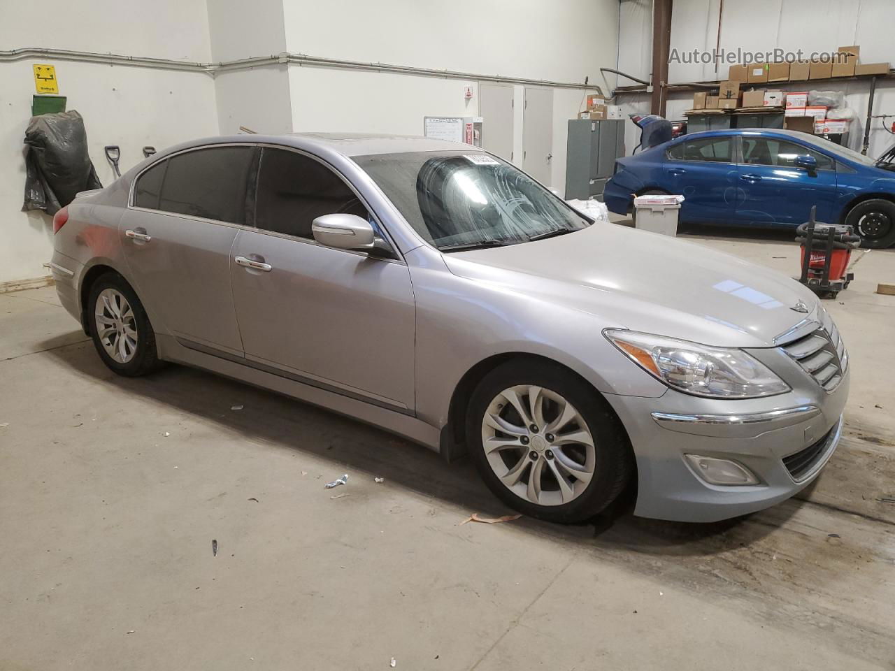 2013 Hyundai Genesis 3.8l Silver vin: KMHGC4DD5DU220304