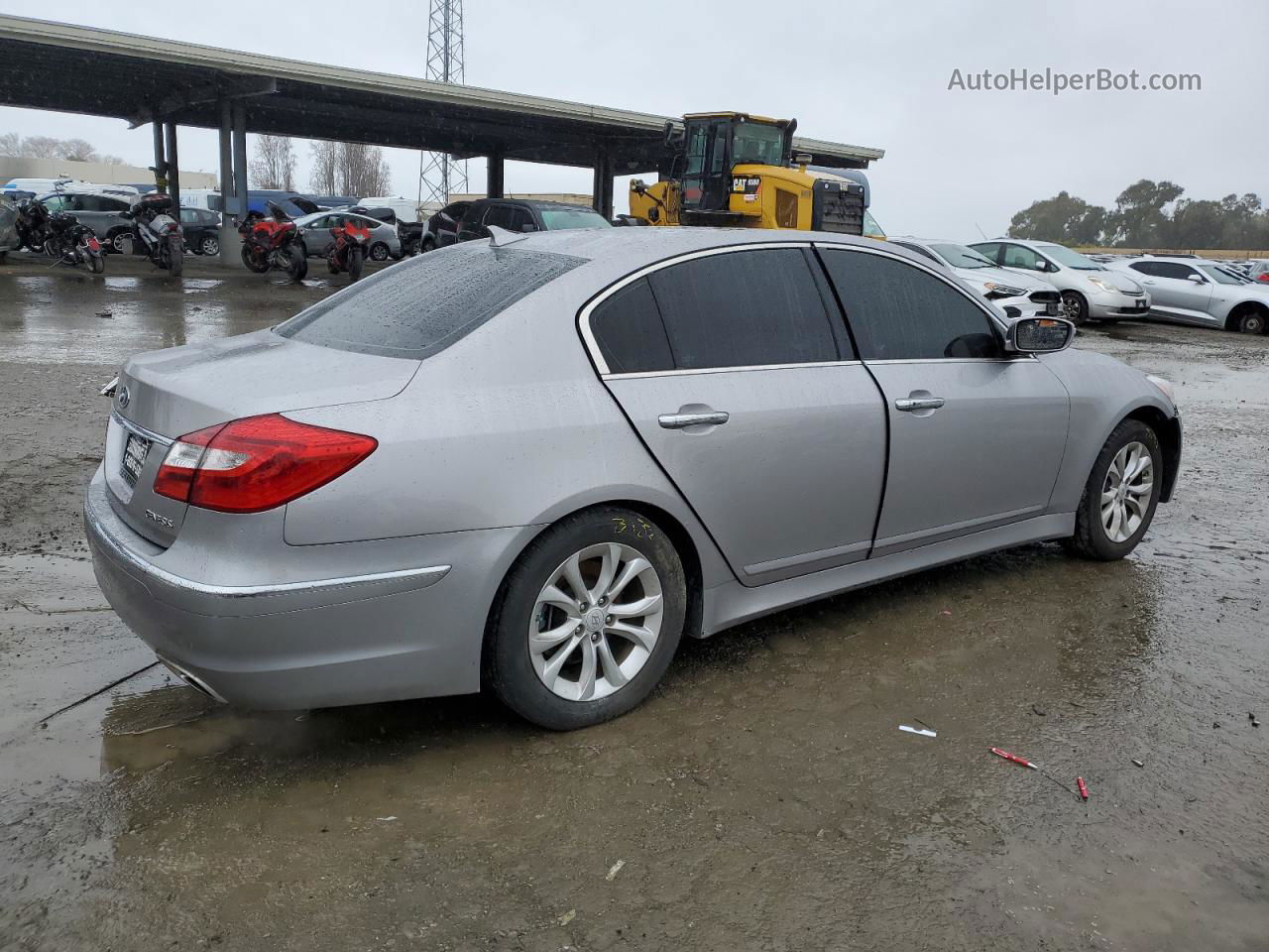 2013 Hyundai Genesis 3.8l Silver vin: KMHGC4DD6DU222465