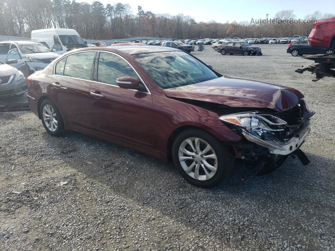 2013 Hyundai Genesis 3.8l Red vin: KMHGC4DD6DU236043