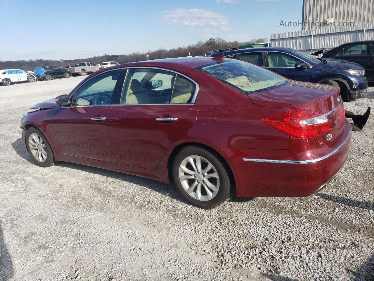 2013 Hyundai Genesis 3.8l Red vin: KMHGC4DD6DU236043