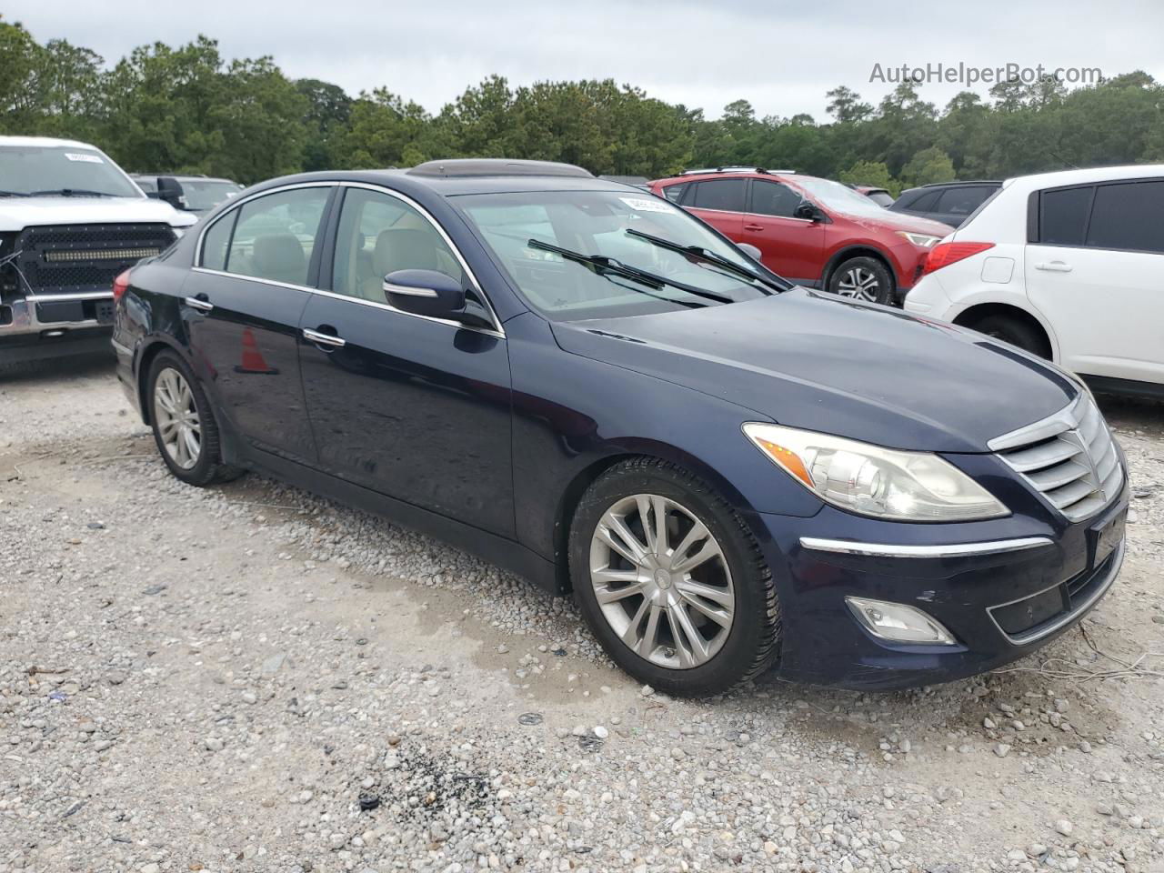 2013 Hyundai Genesis 3.8l Синий vin: KMHGC4DD6DU237418