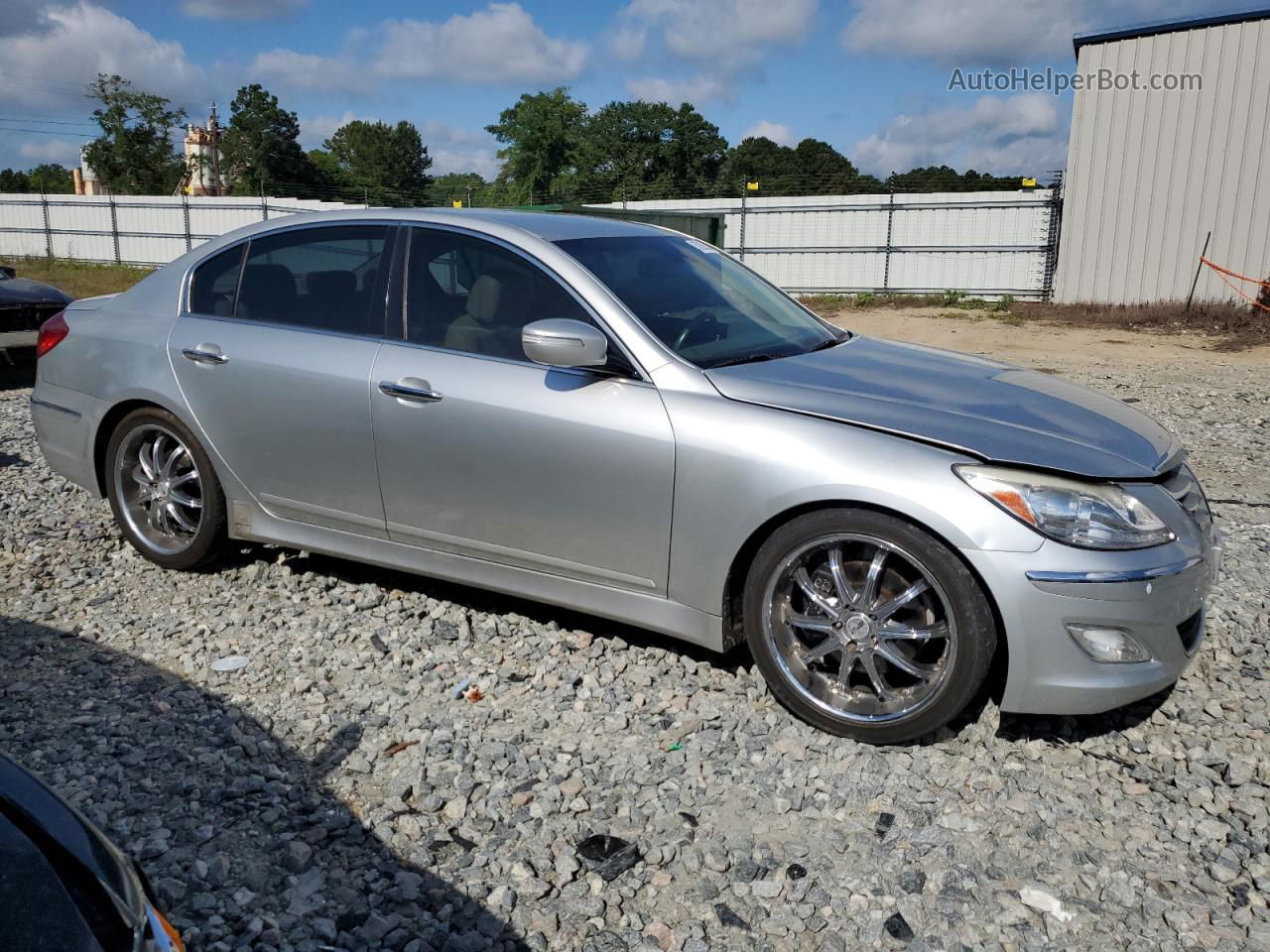 2013 Hyundai Genesis 3.8l Silver vin: KMHGC4DD6DU240366