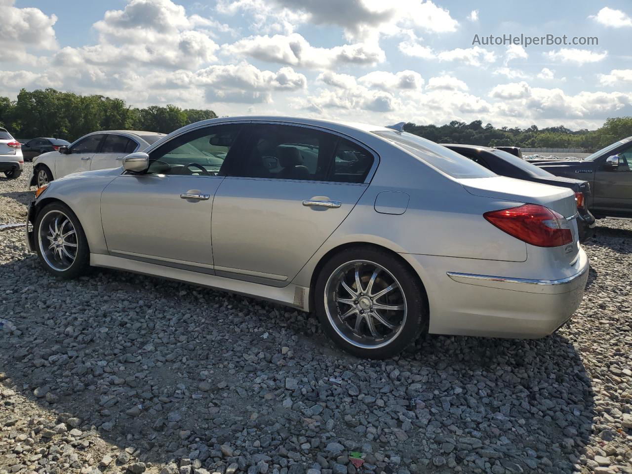 2013 Hyundai Genesis 3.8l Silver vin: KMHGC4DD6DU240366