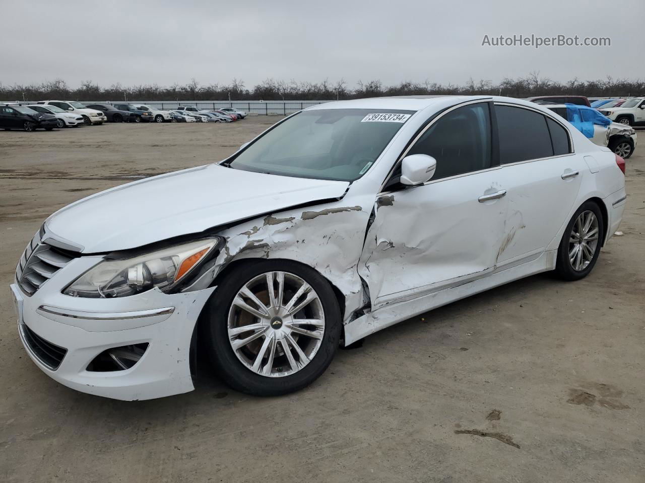 2013 Hyundai Genesis 3.8l White vin: KMHGC4DD6DU258074