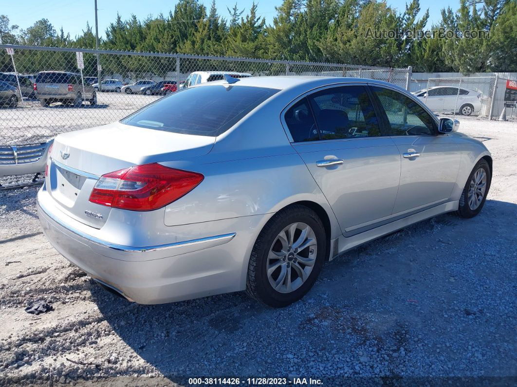 2013 Hyundai Genesis 3.8 Silver vin: KMHGC4DD7DU215556