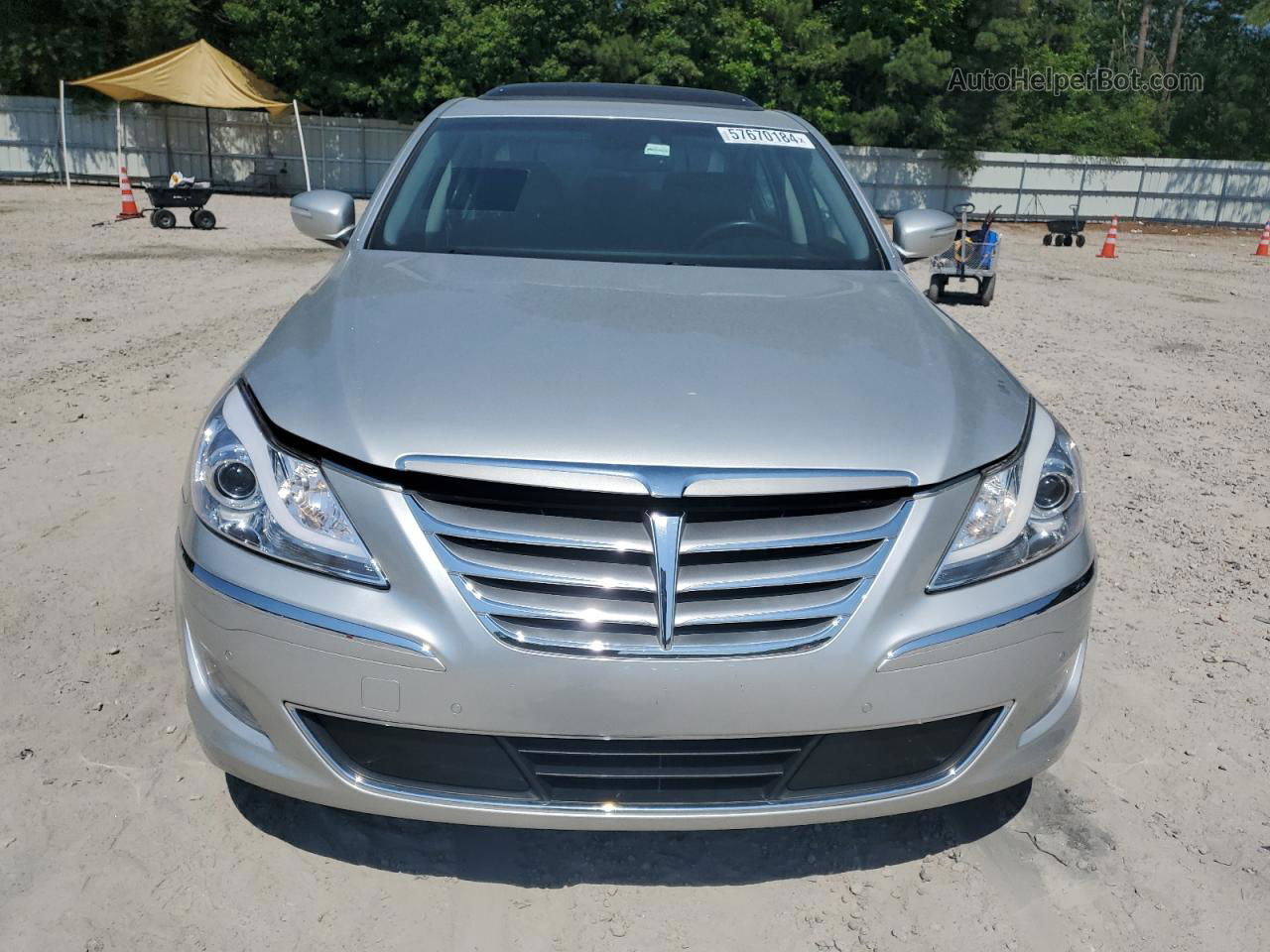 2013 Hyundai Genesis 3.8l Silver vin: KMHGC4DD7DU237279