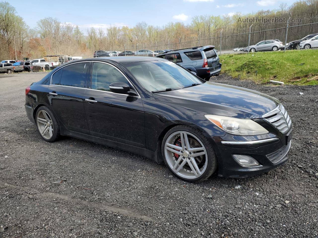 2013 Hyundai Genesis 3.8l Черный vin: KMHGC4DD9DU227756