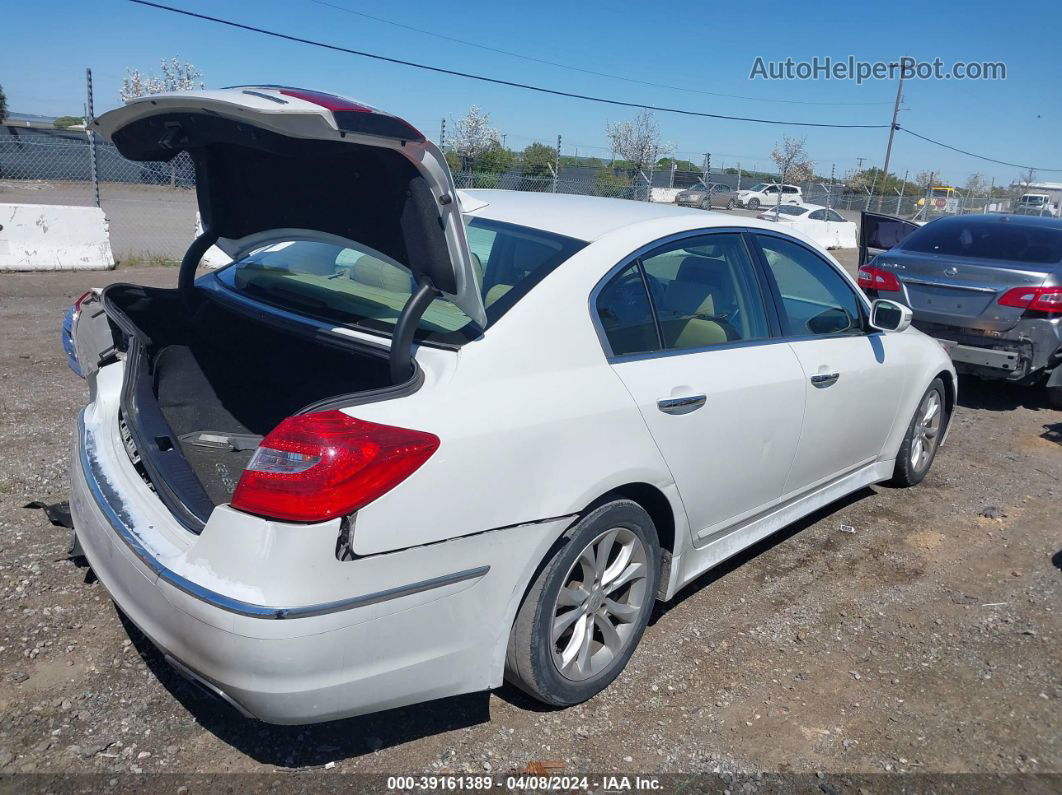 2013 Hyundai Genesis 3.8 White vin: KMHGC4DD9DU241799