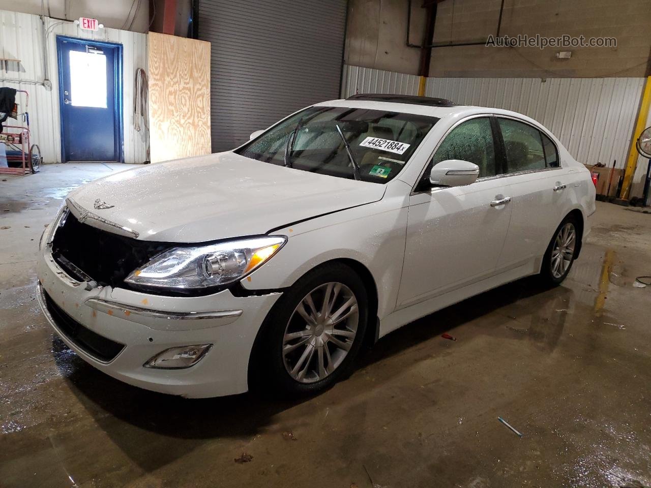 2013 Hyundai Genesis 3.8l White vin: KMHGC4DD9DU249126