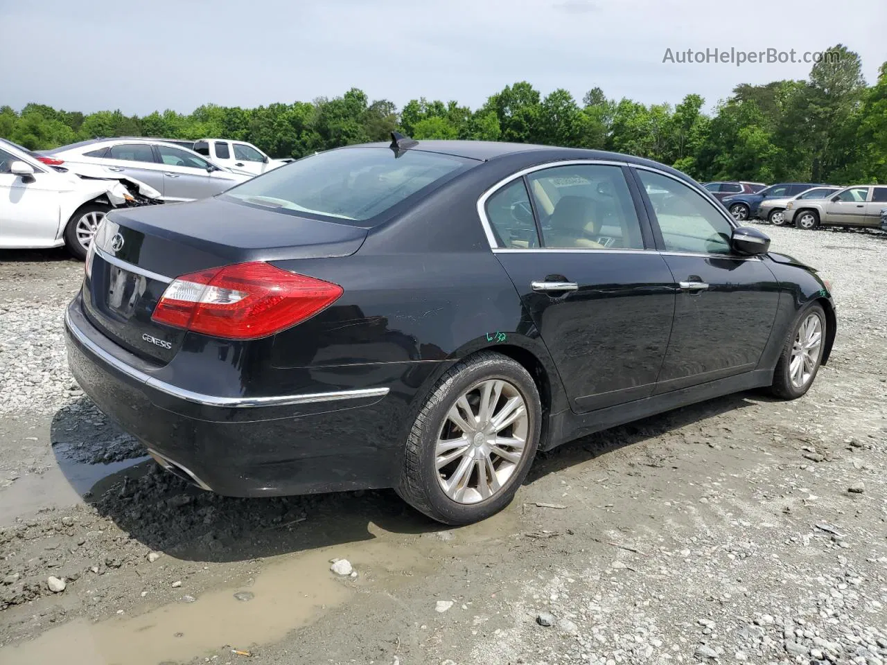 2013 Hyundai Genesis 3.8l Черный vin: KMHGC4DDXDU234022