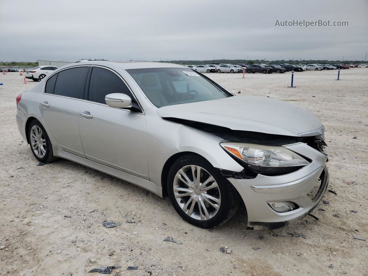 2013 Hyundai Genesis 3.8l Silver vin: KMHGC4DDXDU239138