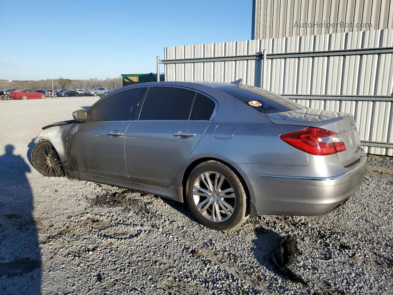 2013 Hyundai Genesis 3.8l Silver vin: KMHGC4DDXDU240385