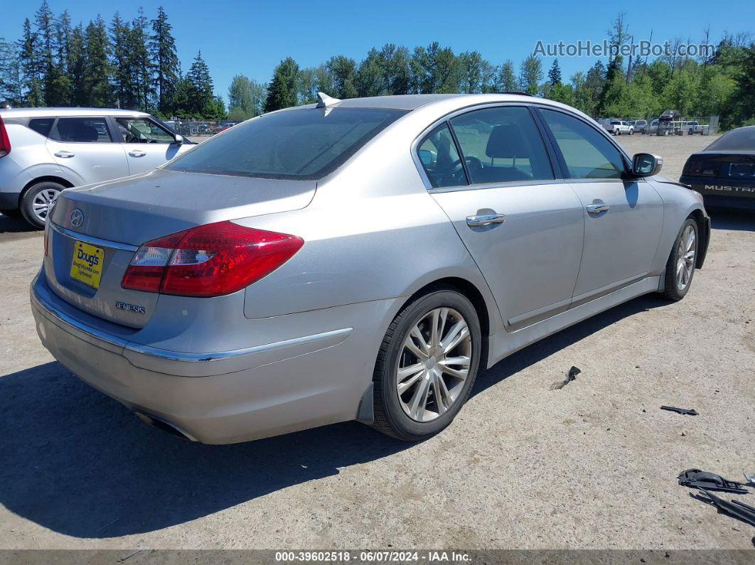 2013 Hyundai Genesis 3.8 Silver vin: KMHGC4DDXDU249846