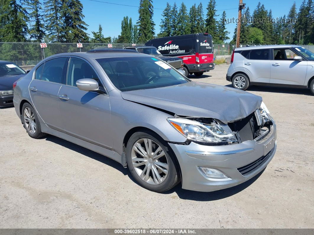 2013 Hyundai Genesis 3.8 Silver vin: KMHGC4DDXDU249846