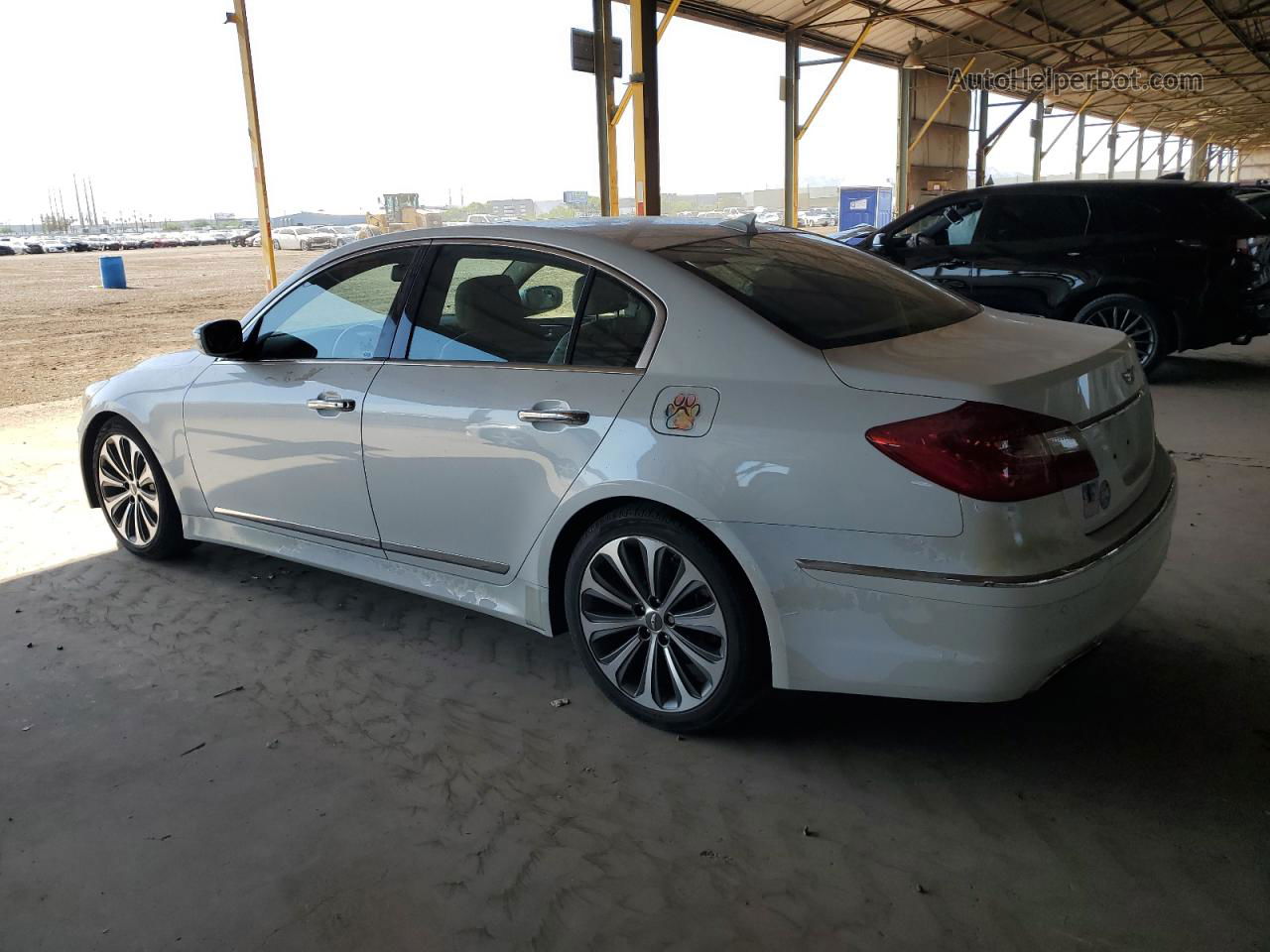 2013 Hyundai Genesis 5.0l White vin: KMHGC4DH0DU249793