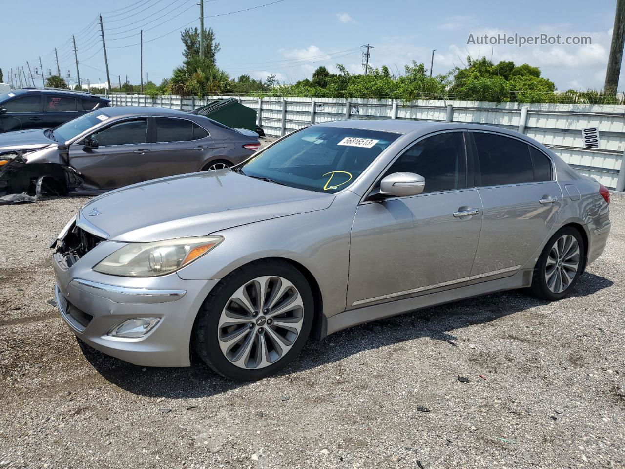 2013 Hyundai Genesis 5.0l Silver vin: KMHGC4DH3DU220403