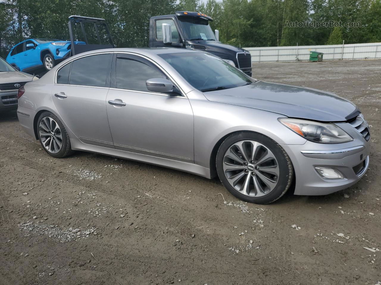 2013 Hyundai Genesis 5.0l Silver vin: KMHGC4DH5DU250020