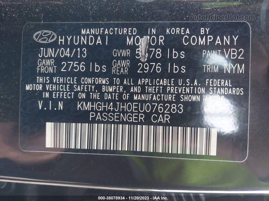 2014 Hyundai Equus Ultimate Черный vin: KMHGH4JH0EU076283