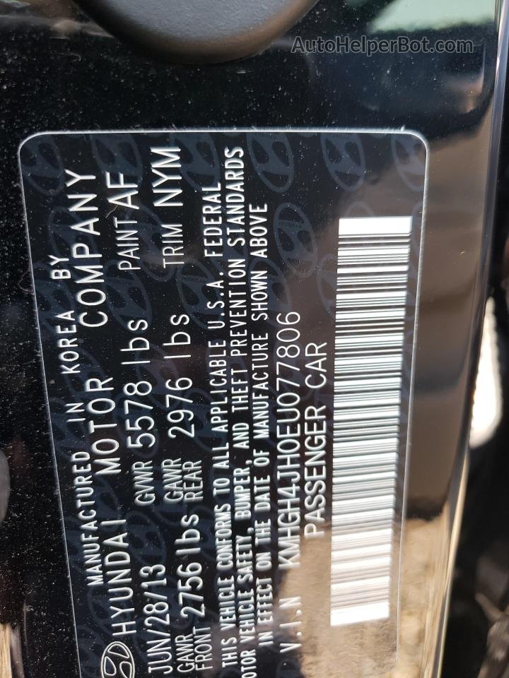 2014 Hyundai Equus Signature Черный vin: KMHGH4JH0EU077806