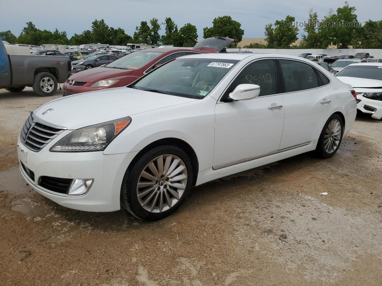 2014 Hyundai Equus Signature White vin: KMHGH4JH1EU076194