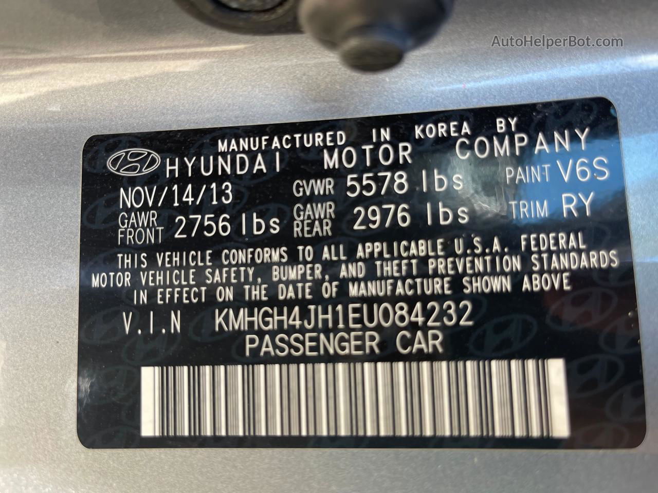 2014 Hyundai Equus Signature Silver vin: KMHGH4JH1EU084232