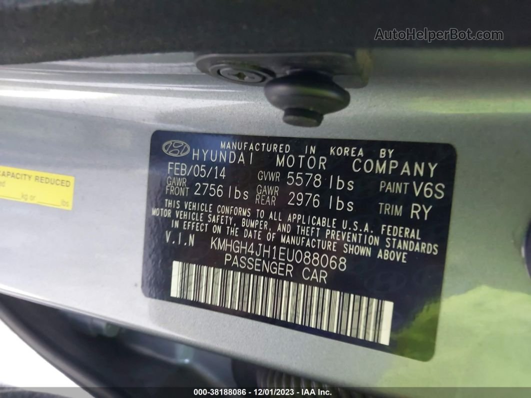 2014 Hyundai Equus Signature Gray vin: KMHGH4JH1EU088068
