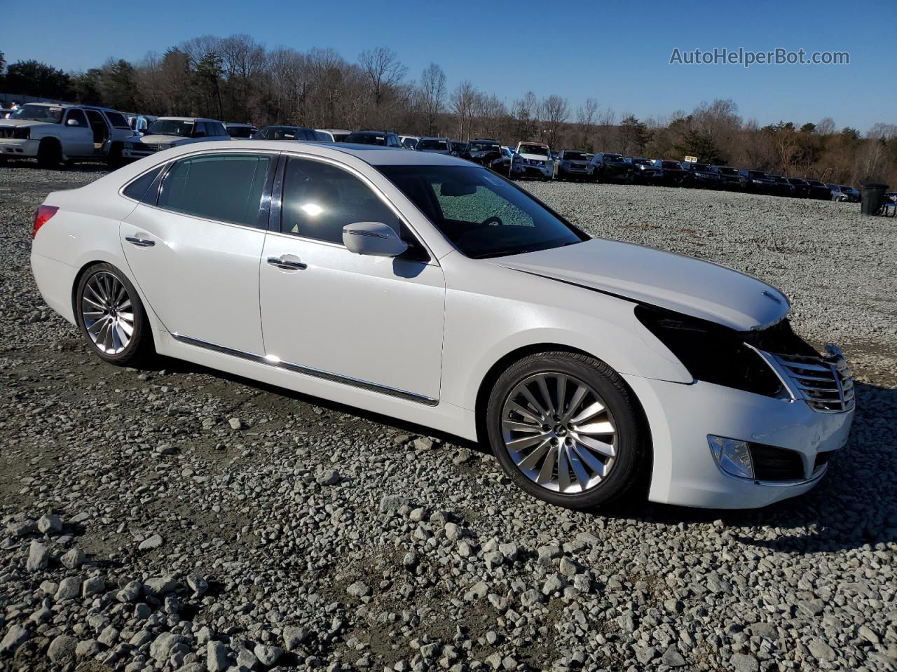 2014 Hyundai Equus Signature White vin: KMHGH4JH2EU080674