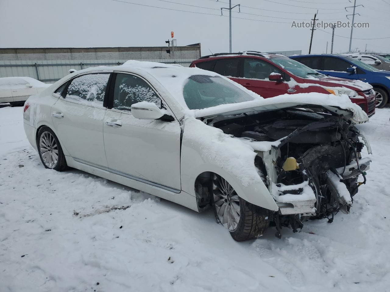 2014 Hyundai Equus Signature White vin: KMHGH4JH3EU078562