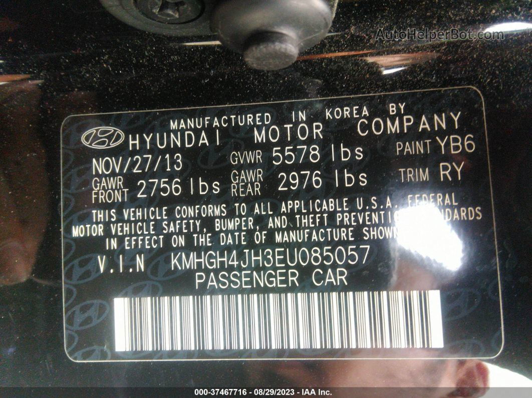 2014 Hyundai Equus Signature Black vin: KMHGH4JH3EU085057