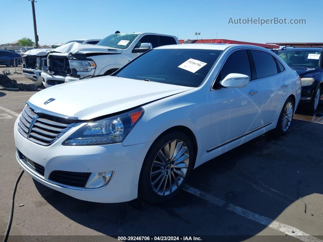 2014 Hyundai Equus Signature White vin: KMHGH4JH5EU081317