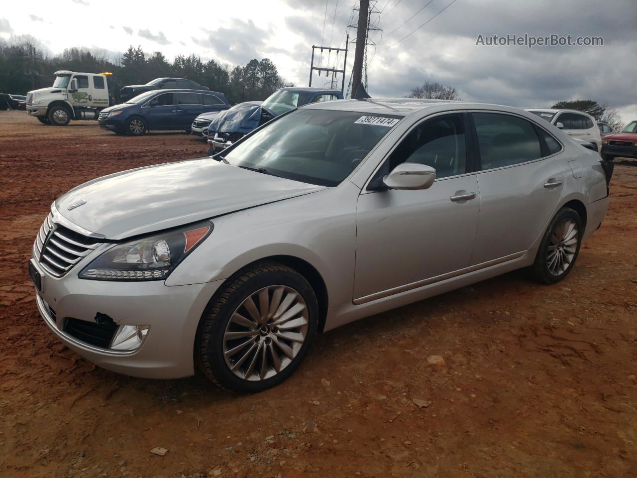 2014 Hyundai Equus Signature Silver vin: KMHGH4JH5EU082869