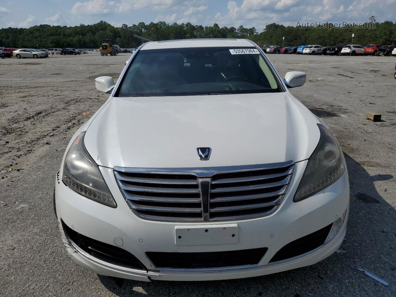 2014 Hyundai Equus Signature White vin: KMHGH4JH6EU077454