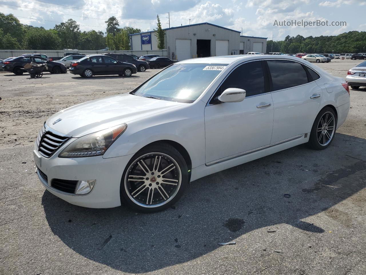 2014 Hyundai Equus Signature White vin: KMHGH4JH6EU077454