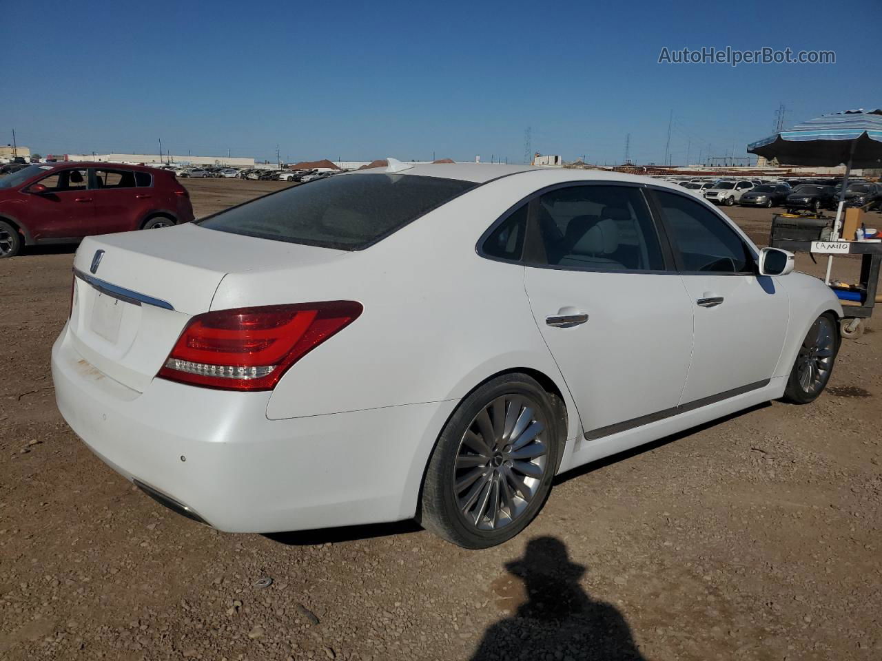 2014 Hyundai Equus Signature White vin: KMHGH4JH6EU082864