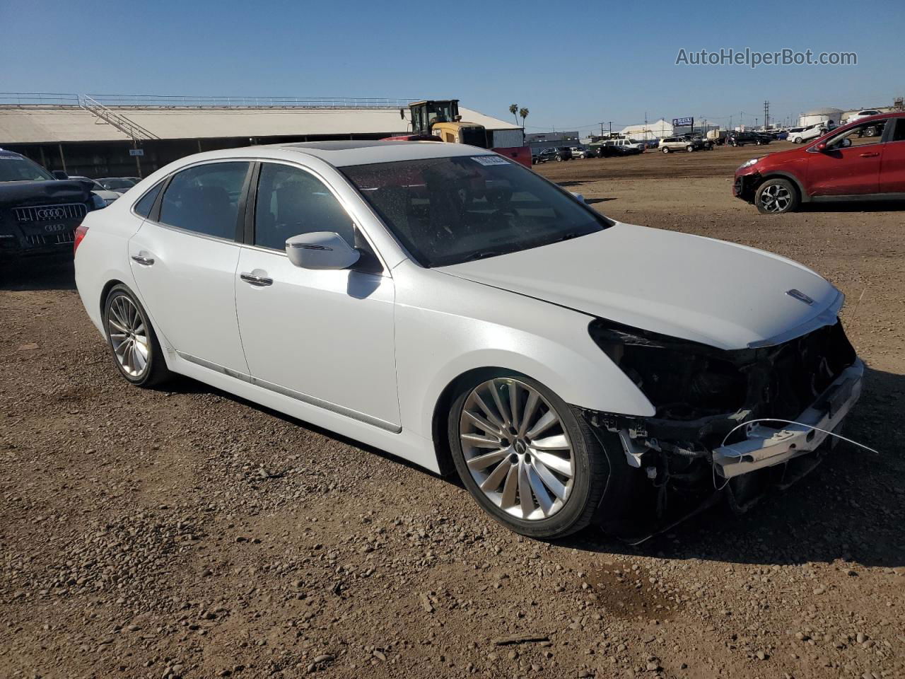 2014 Hyundai Equus Signature White vin: KMHGH4JH6EU082864