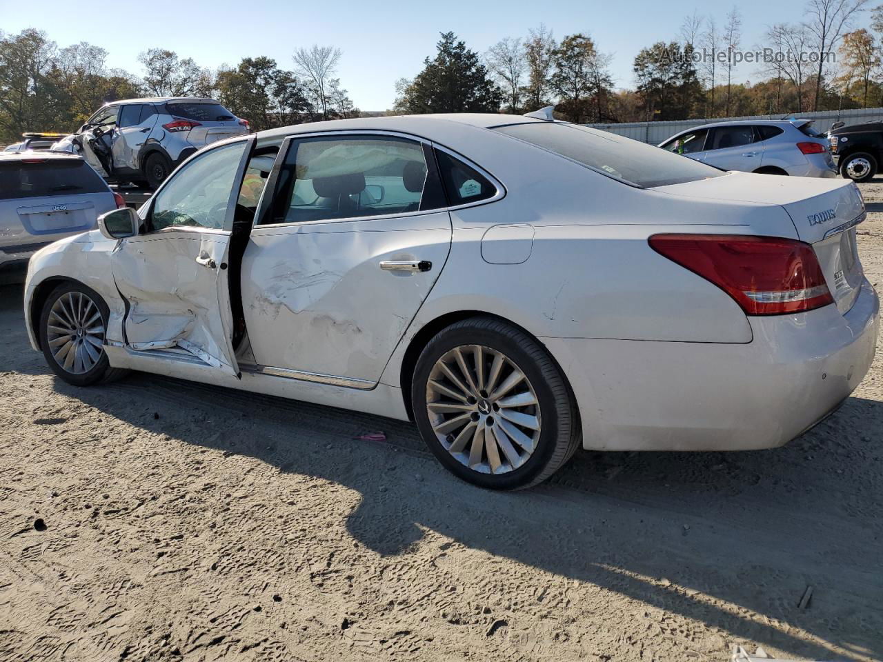 2014 Hyundai Equus Signature White vin: KMHGH4JH8EU074359