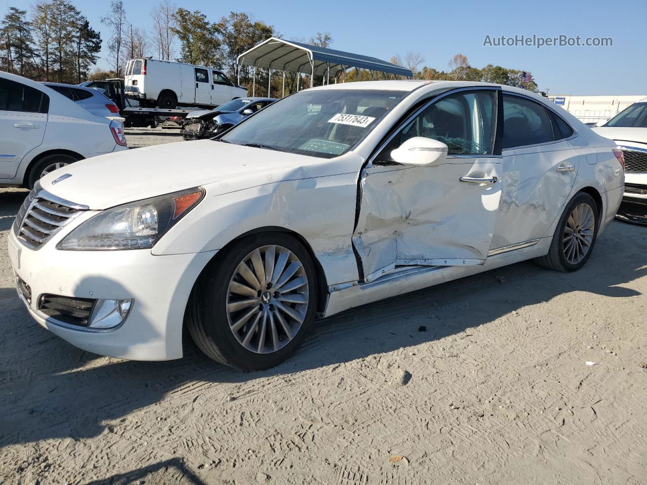 2014 Hyundai Equus Signature White vin: KMHGH4JH8EU074359