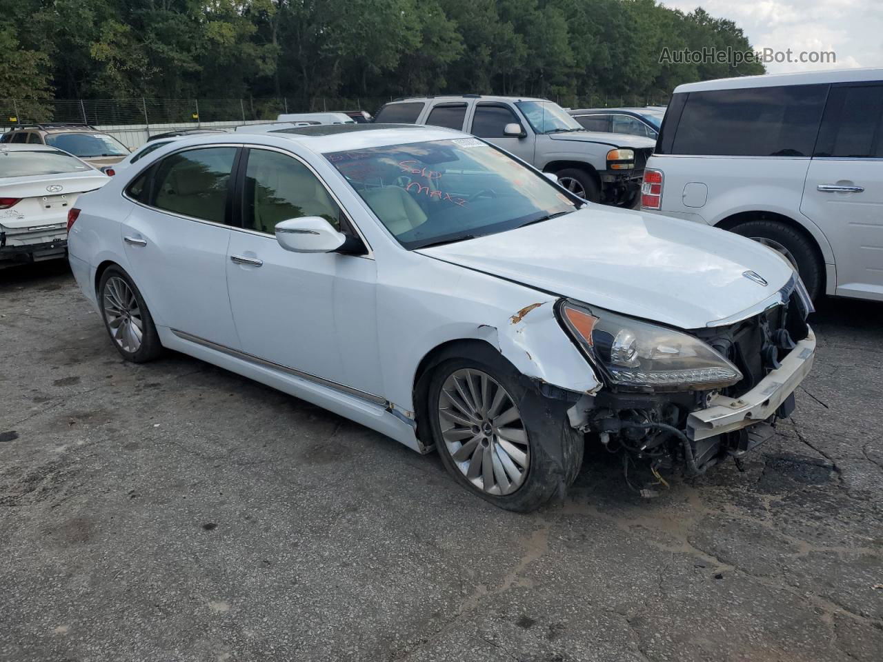 2014 Hyundai Equus Signature White vin: KMHGH4JH8EU087869