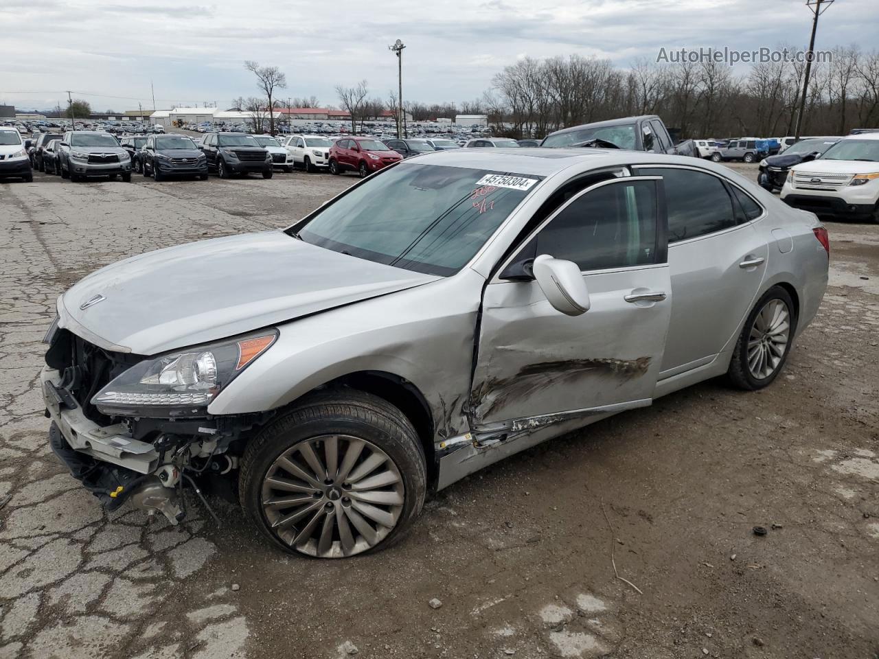 2014 Hyundai Equus Signature Silver vin: KMHGH4JH9EU082888