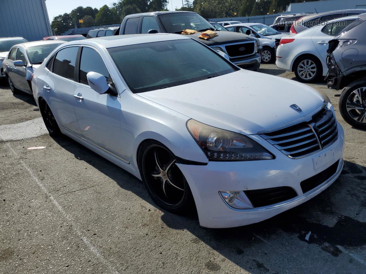 2014 Hyundai Equus Signature White vin: KMHGH4JHXEU082589