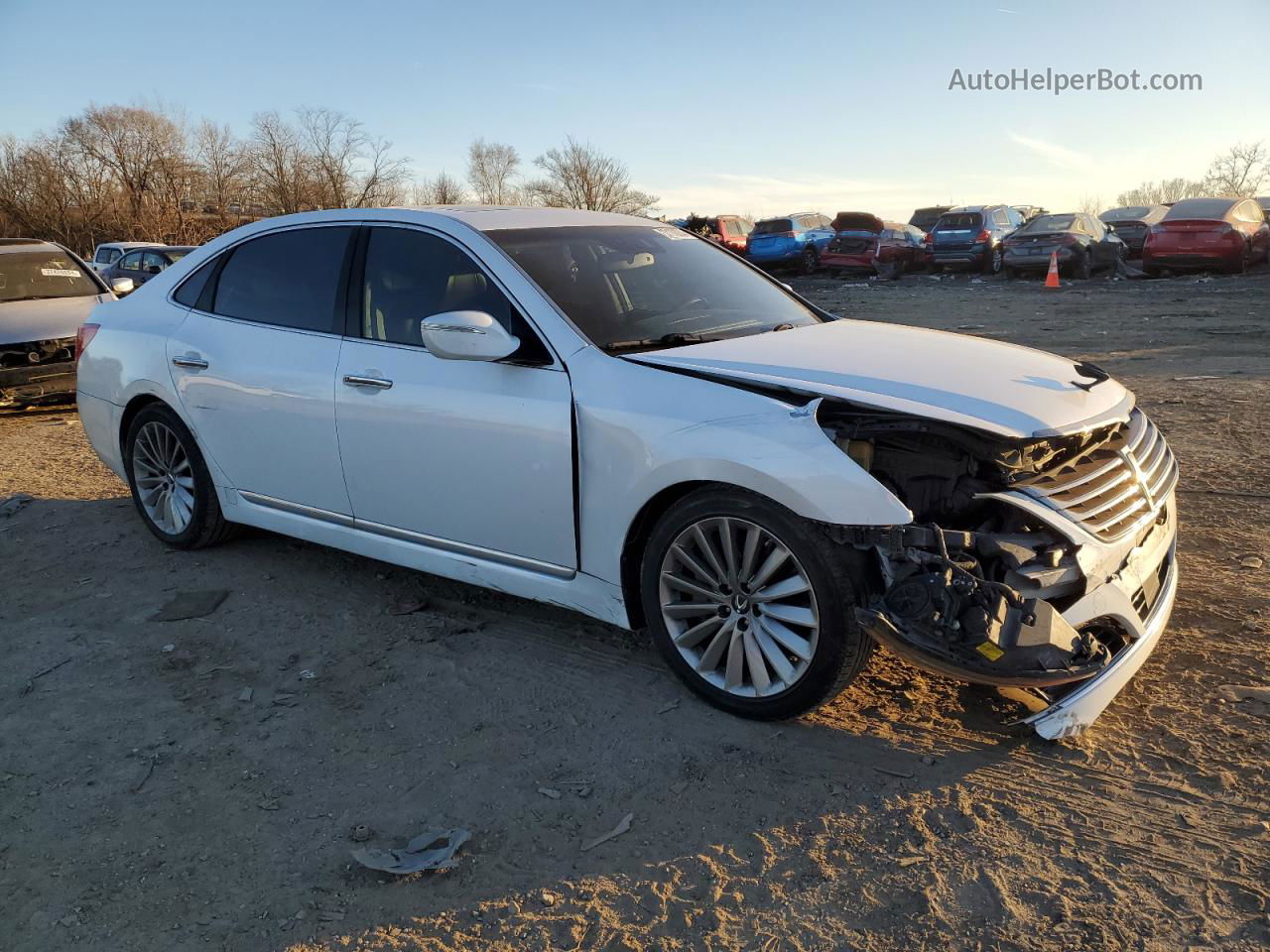 2014 Hyundai Equus Signature White vin: KMHGH4JHXEU089803